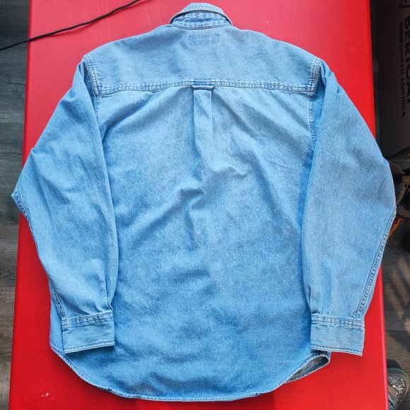 Bluenotes distressed denim jeans casual shirt men's size S - Picture 3 of 5